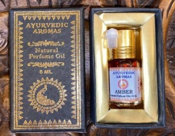 Масляные духи Амбер, ролик, 5мл. Ayurvedic Aromas natural perfume Oil. -5
