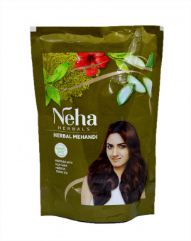 Неха хна натуральная для волос, обогащенная травами, 500г. Neha Herbal Henna natural. -5