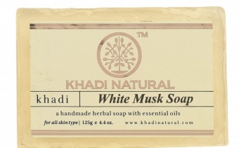 Кхади мыло ручной работы Белый Муск, 125 г. Khadi White Musk Soup. -5