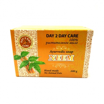  Ним аюрведическое 100% растительное мыло  Дэй Ту Дэй Кэр, 100 г.Ayurvedic Soap NEEM Day 2 Day Care -5
