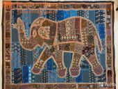 Ковер со Слоном в стиле "пэчворк", ручная работа,  хлопок, Индия, 240*195см.